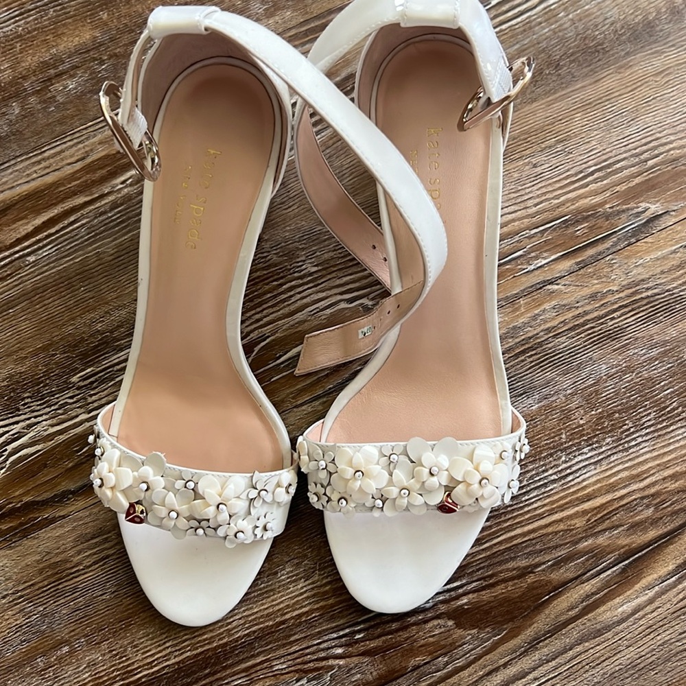 Cute Kate spade white heels